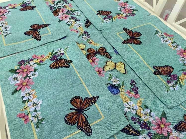 Butterfly Embroidered Table Runner & Mat Set - 4 Seasons Home Gadgets