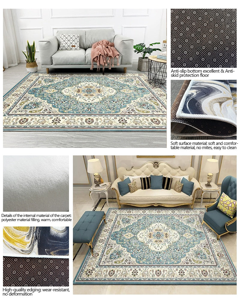 Oriental Blue Area Rug - 4 Seasons Home Gadgets