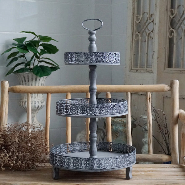 Galvanized 3-Tiers Stand - 4 Seasons Home Gadgets