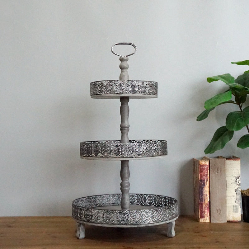 Galvanized 3-Tiers Stand - 4 Seasons Home Gadgets