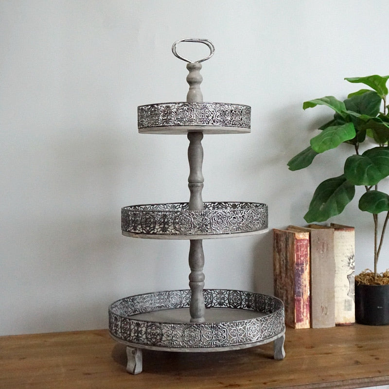 Galvanized 3-Tiers Stand - 4 Seasons Home Gadgets