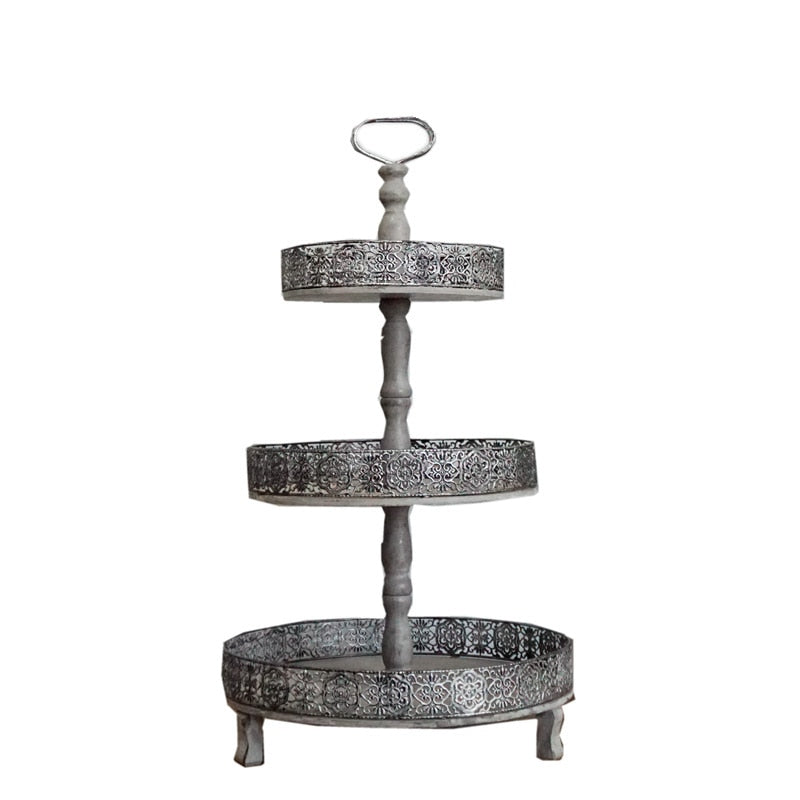 Galvanized 3-Tiers Stand - 4 Seasons Home Gadgets