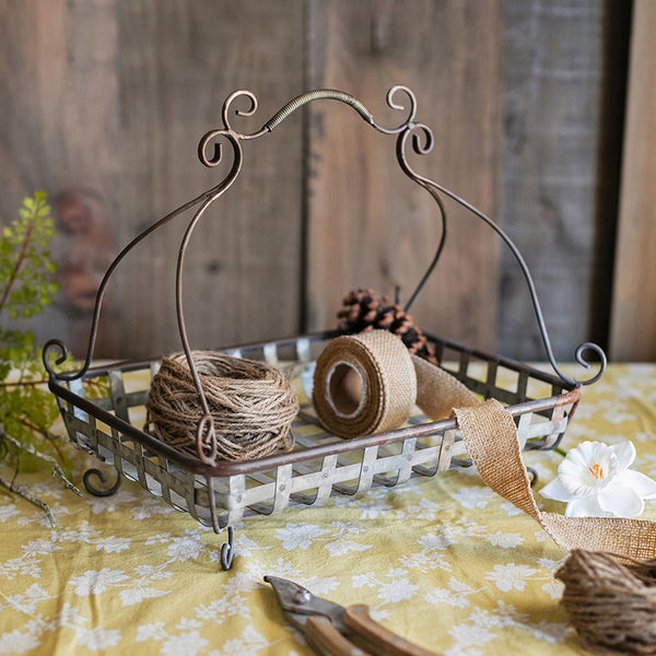 Galvanized Metal Basket - 4 Seasons Home Gadgets