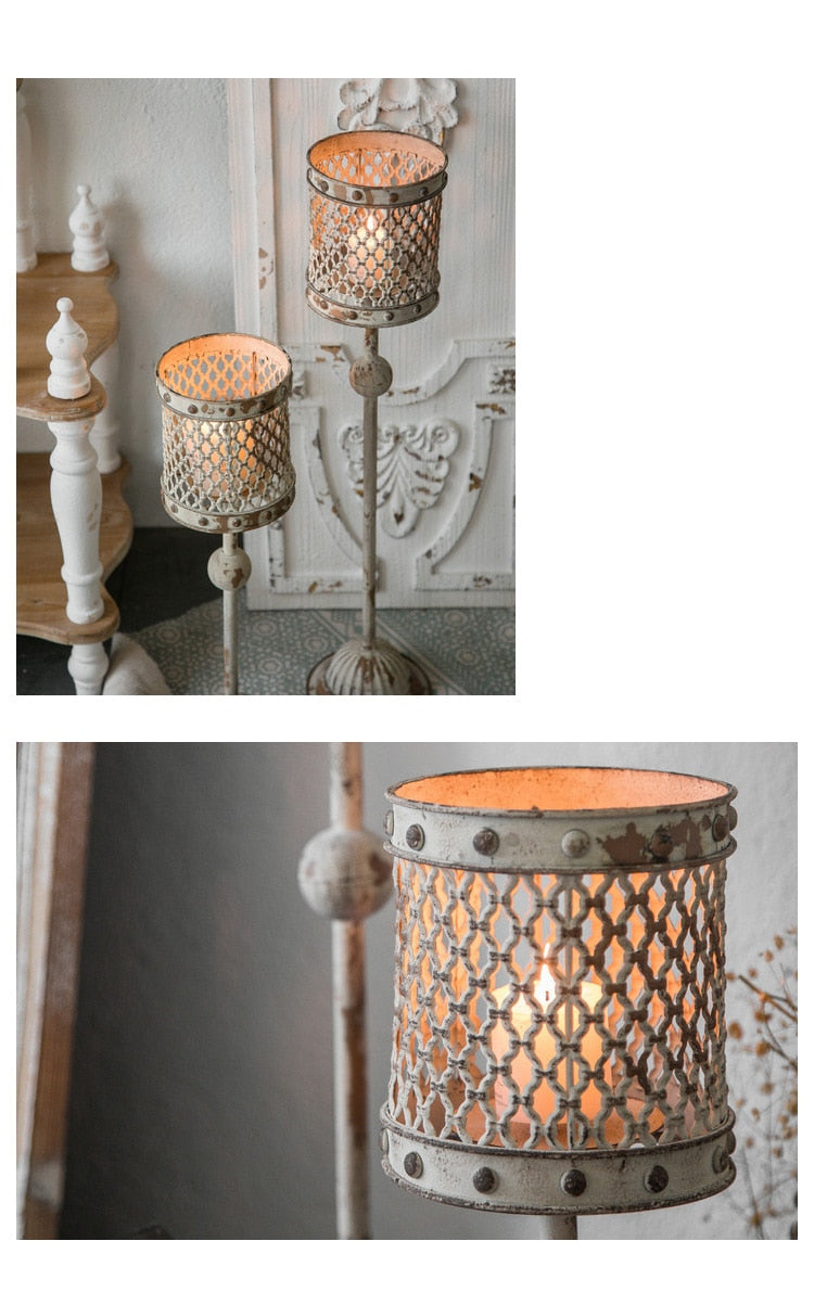 Moroccan Temple Metal Floor Candle Stand Set - 4 Seasons Home Gadgets