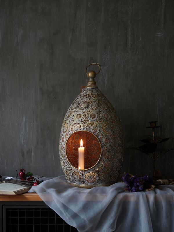 Coppery Moroccan Iron Lantern - 4 Seasons Home Gadgets