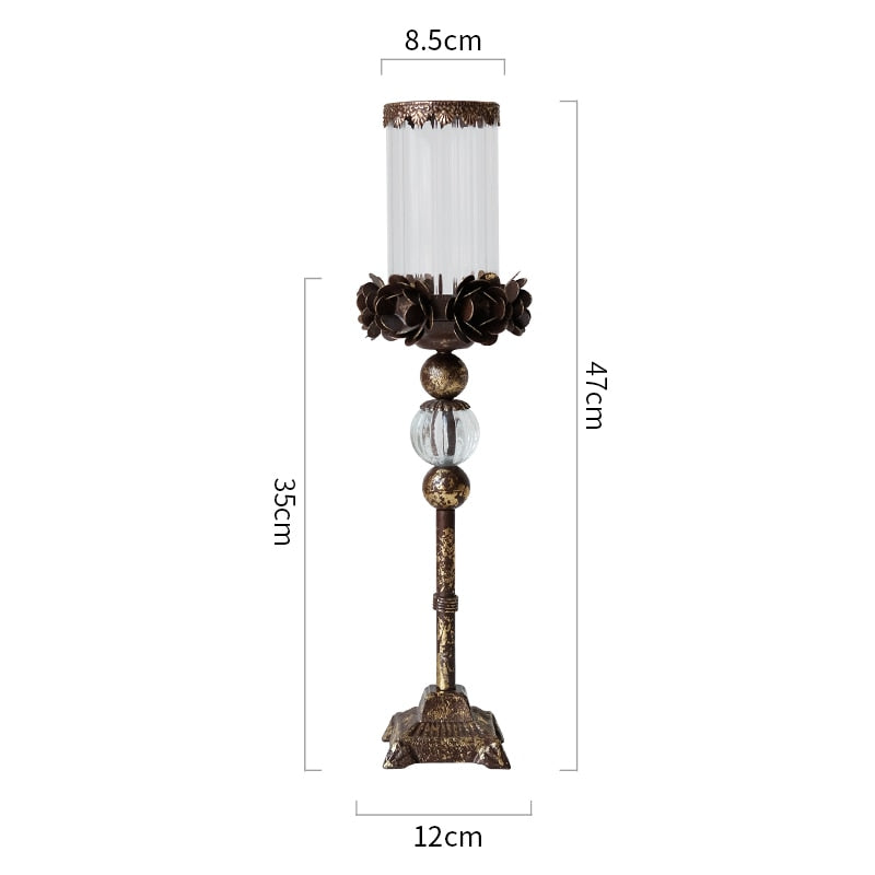 Copper Brass Hurricane Candle Holder - 4 Seasons Home Gadgets