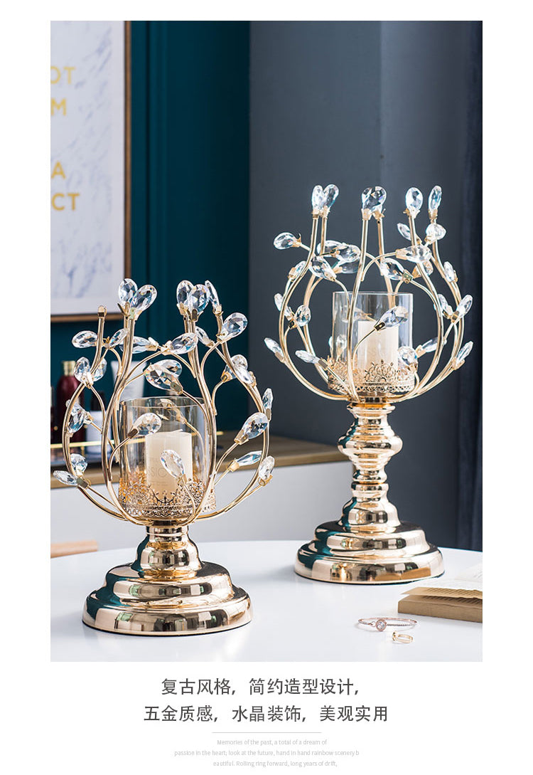 Crystal Gem Hurricane Candle Holder Set - 4 Seasons Home Gadgets