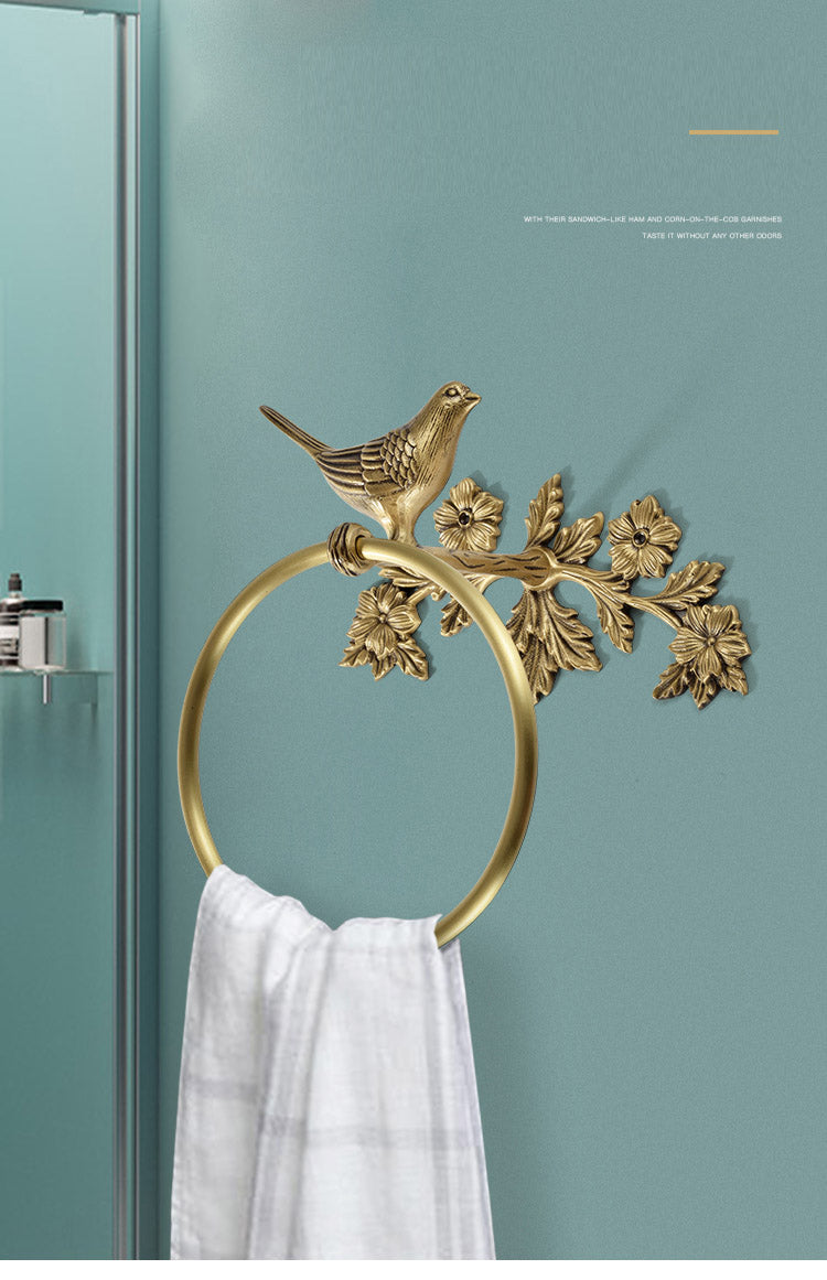 Copper Bird Towel Bar Towel Rack - 4 Seasons Home Gadgets