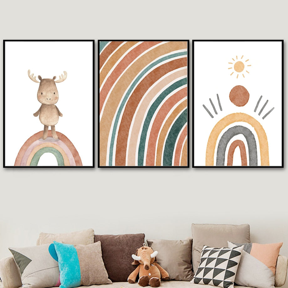 Rainbow Deer Wall Art - 4 Seasons Home Gadgets