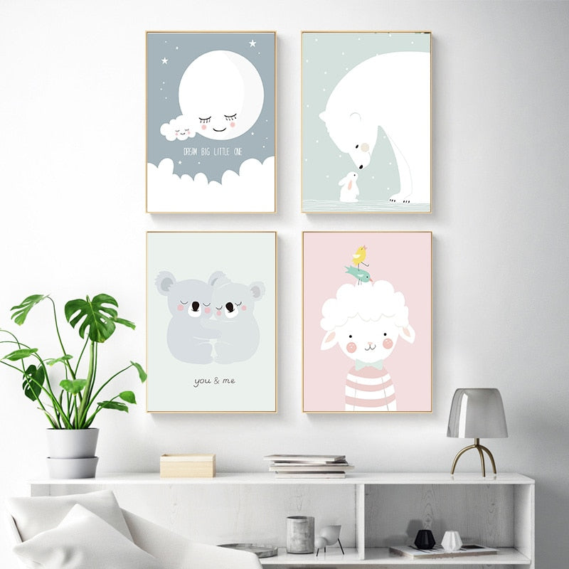 Sweet Loving Animal Portraits Wall Art - 4 Seasons Home Gadgets