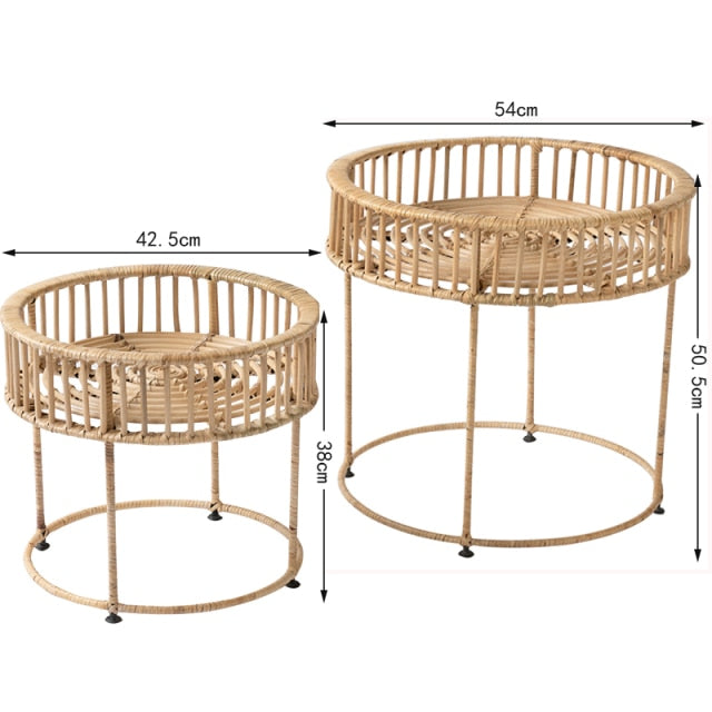 Rattan Tray Top End Table Set - 4 Seasons Home Gadgets