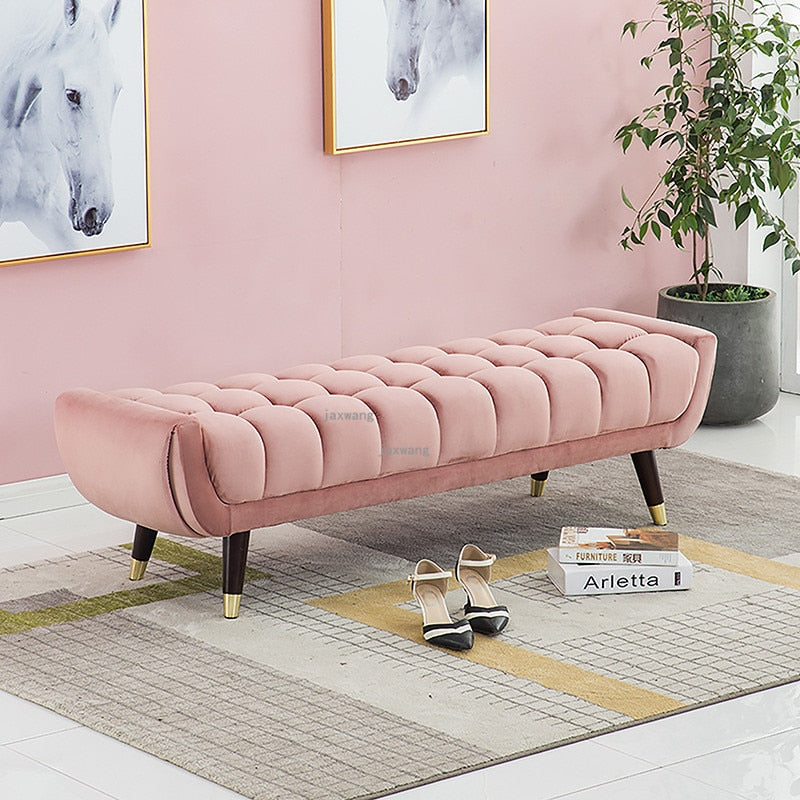 Wide Tufted Velvet Cocktail Ottoman Bench - 4 Seasons Home Gadgets