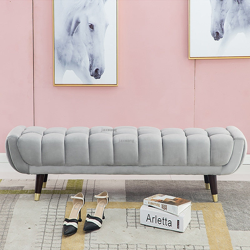 Wide Tufted Velvet Cocktail Ottoman Bench - 4 Seasons Home Gadgets