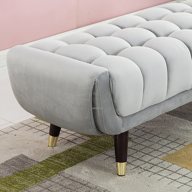 Wide Tufted Velvet Cocktail Ottoman Bench - 4 Seasons Home Gadgets