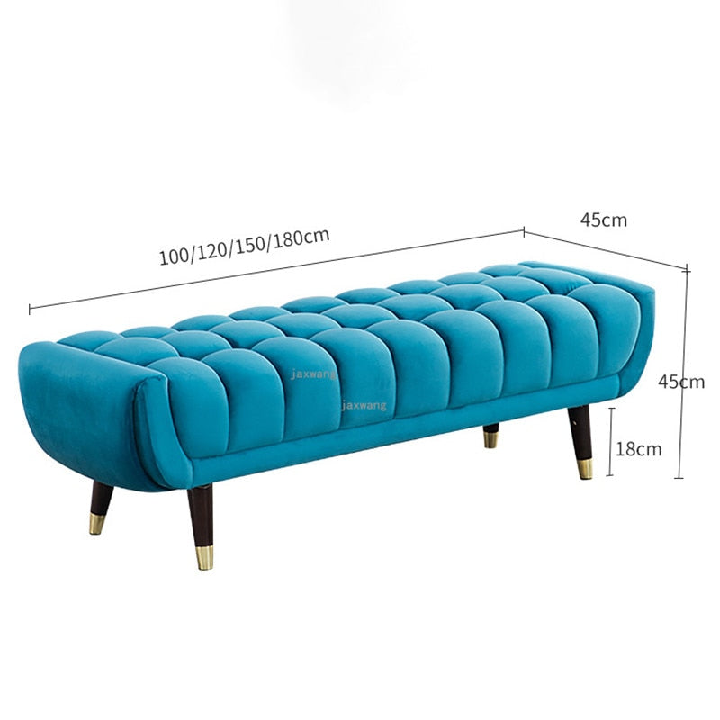 Wide Tufted Velvet Cocktail Ottoman Bench - 4 Seasons Home Gadgets