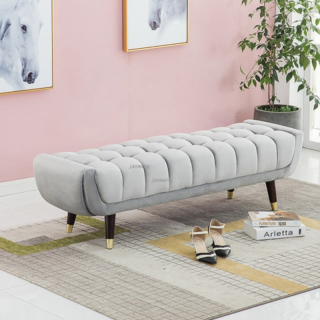 Wide Tufted Velvet Cocktail Ottoman Bench - 4 Seasons Home Gadgets