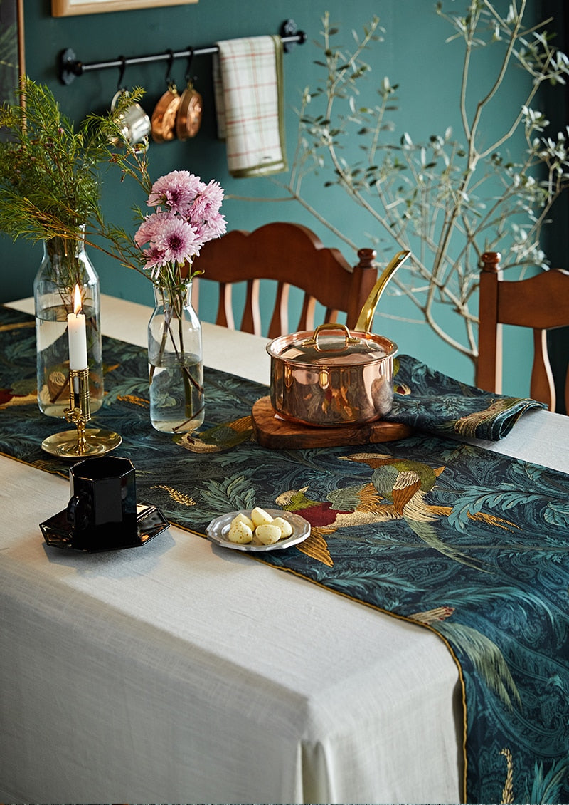 Elegant Turquoise Table Runner - 4 Seasons Home Gadgets