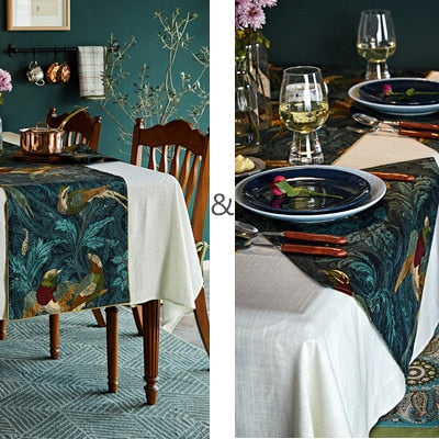 Elegant Turquoise Table Runner - 4 Seasons Home Gadgets