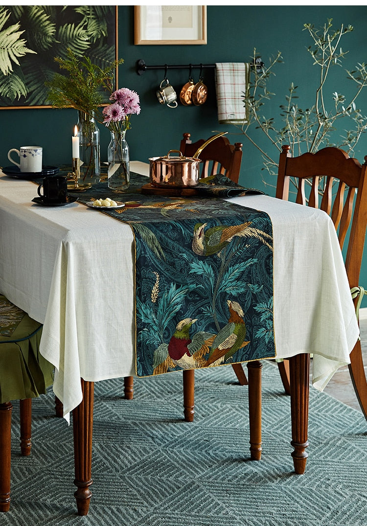 Elegant Turquoise Table Runner - 4 Seasons Home Gadgets