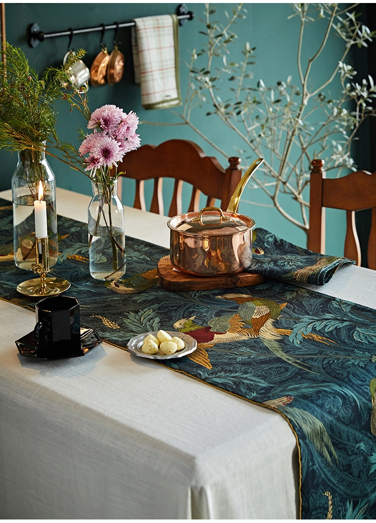 Elegant Turquoise Table Runner - 4 Seasons Home Gadgets