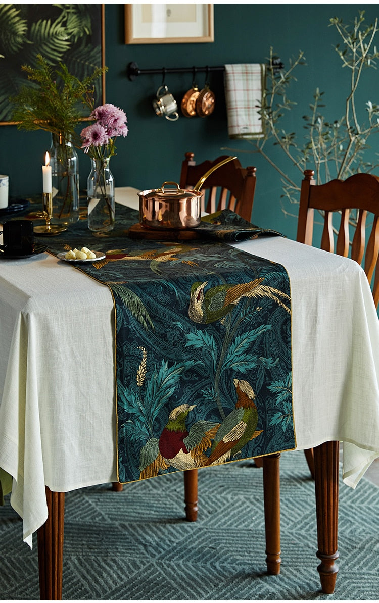 Elegant Turquoise Table Runner - 4 Seasons Home Gadgets