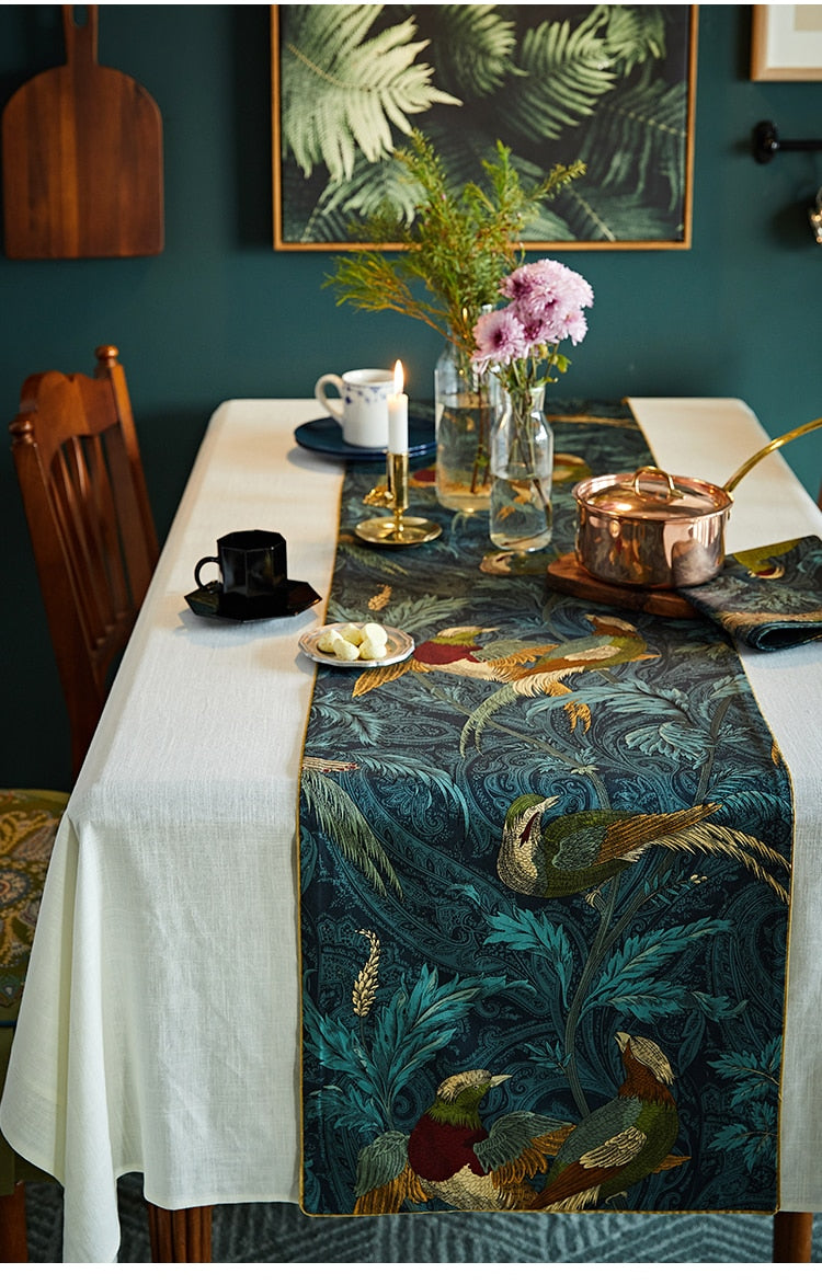 Elegant Turquoise Table Runner - 4 Seasons Home Gadgets