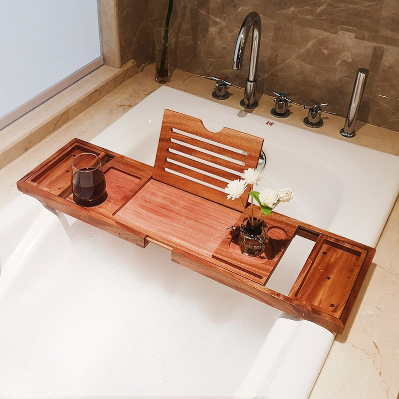 Freestanding Bamboo Bath Caddy - 4 Seasons Home Gadgets