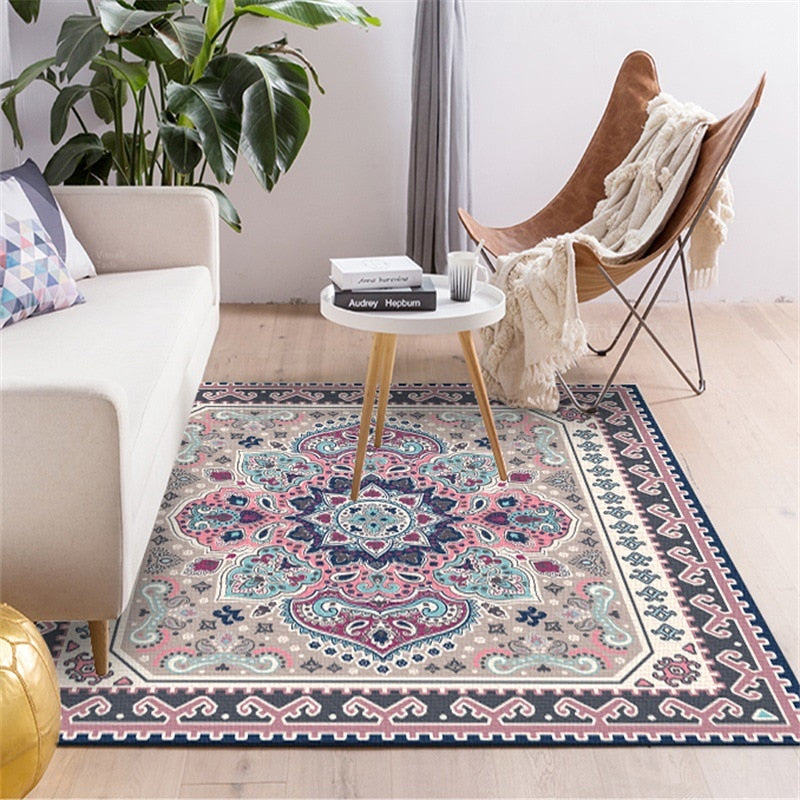 Pink Blue Mandela Rug - 4 Seasons Home Gadgets