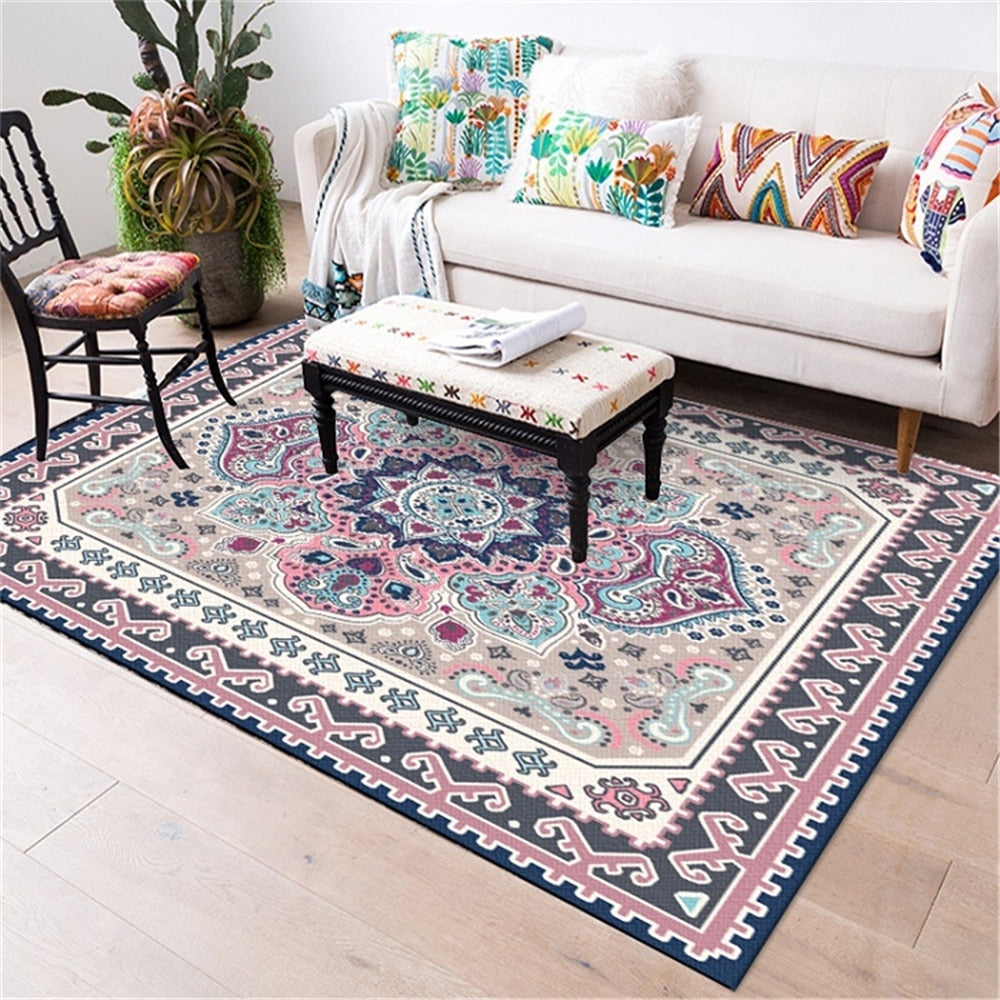 Pink Blue Mandela Rug - 4 Seasons Home Gadgets