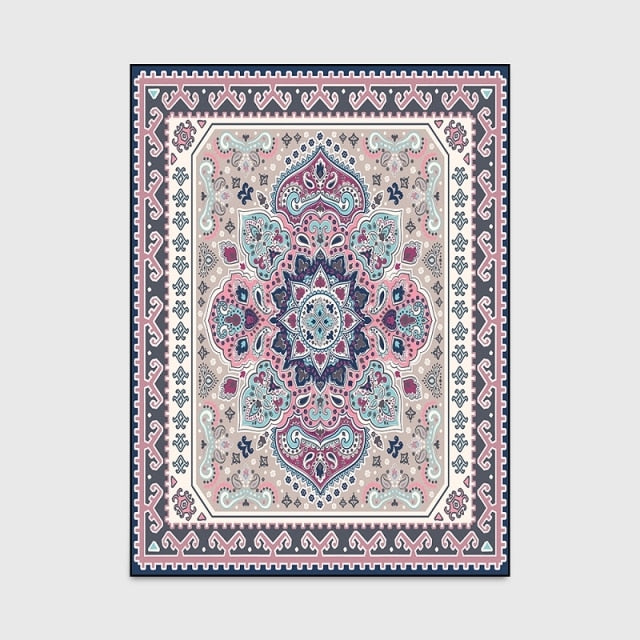 Pink Blue Mandela Rug - 4 Seasons Home Gadgets