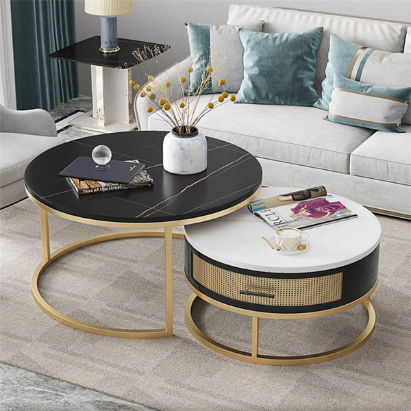 Marble Top Coffee Table Set - 4 Seasons Home Gadgets