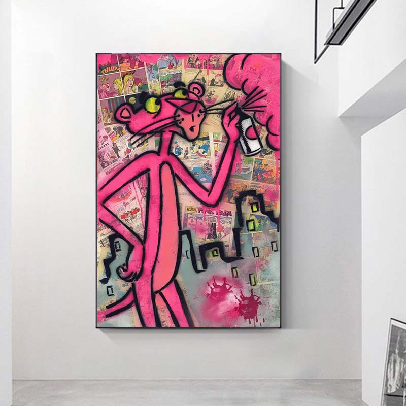 Graffiti Pink Cuadros Wall Art - 4 Seasons Home Gadgets