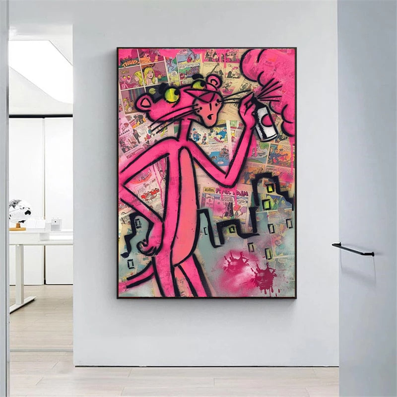 Graffiti Pink Cuadros Wall Art - 4 Seasons Home Gadgets