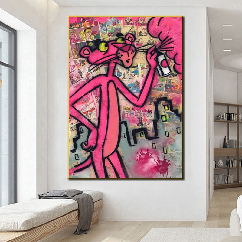 Graffiti Pink Cuadros Wall Art - 4 Seasons Home Gadgets