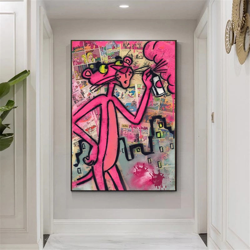 Graffiti Pink Cuadros Wall Art - 4 Seasons Home Gadgets