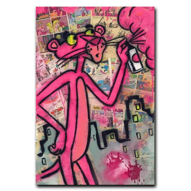 Graffiti Pink Cuadros Wall Art - 4 Seasons Home Gadgets