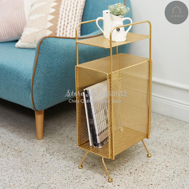 Metal End Table with Magazine Storage - 4 Seasons Home Gadgets