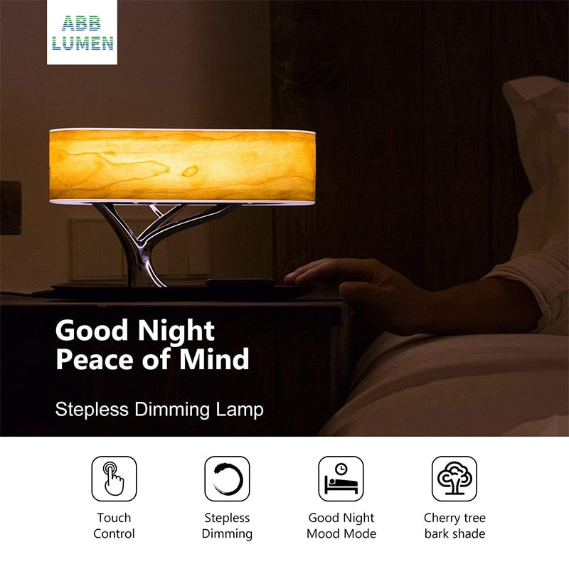 Bedside Lamp with Bluetooth Speaker and Wireless Charger - 4 Seasons Home Gadgets