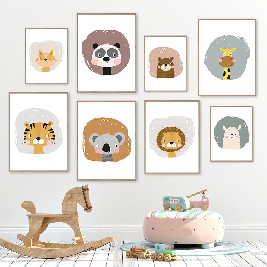 Cute Animal Portrait Wall Art - 4 Seasons Home Gadgets