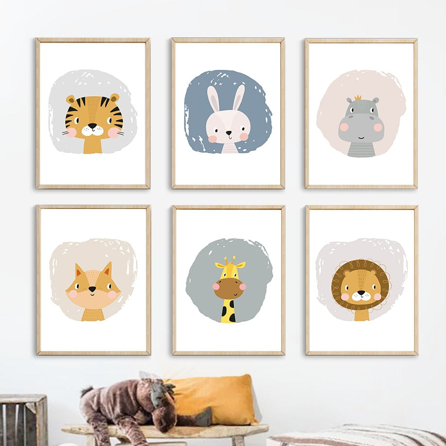 Cute Animal Portrait Wall Art - 4 Seasons Home Gadgets