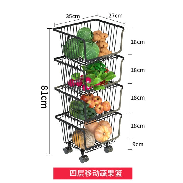 Metal Baskets Rack - 4 Seasons Home Gadgets