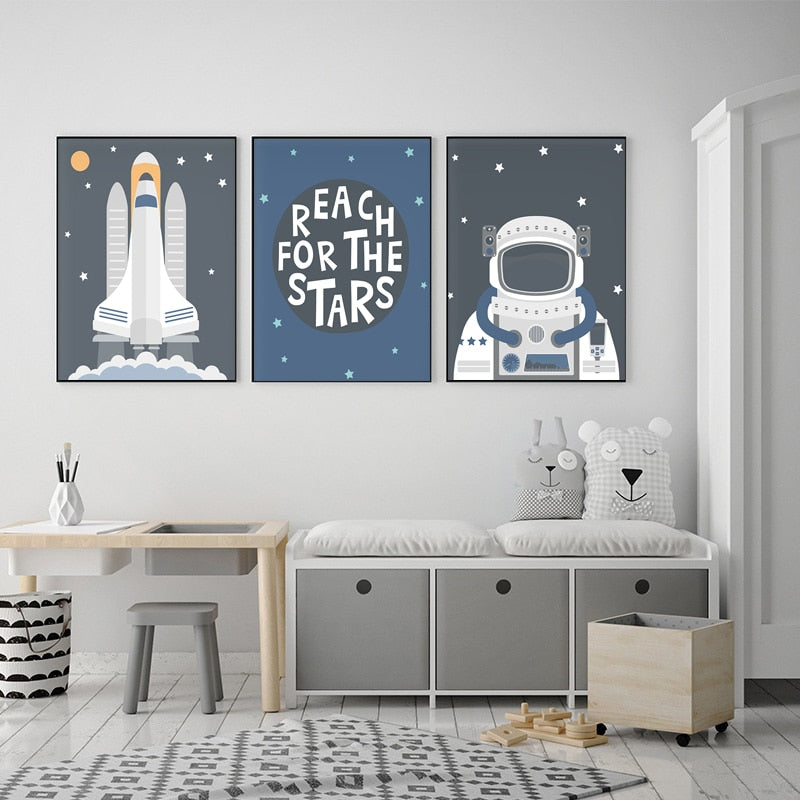 Astronaut Reach For The Stars Wall Art - 4 Seasons Home Gadgets