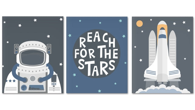 Astronaut Reach For The Stars Wall Art - 4 Seasons Home Gadgets