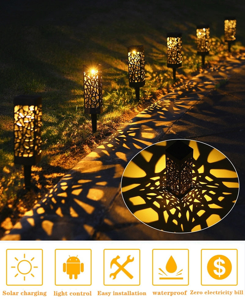 Black Solar LED Pathway Lights - 4 Seasons Home Gadgets