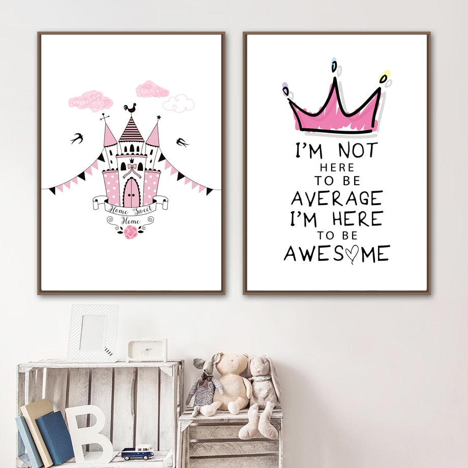 Little Princess In Pink Wall Art Set - 4 Seasons Home Gadgets