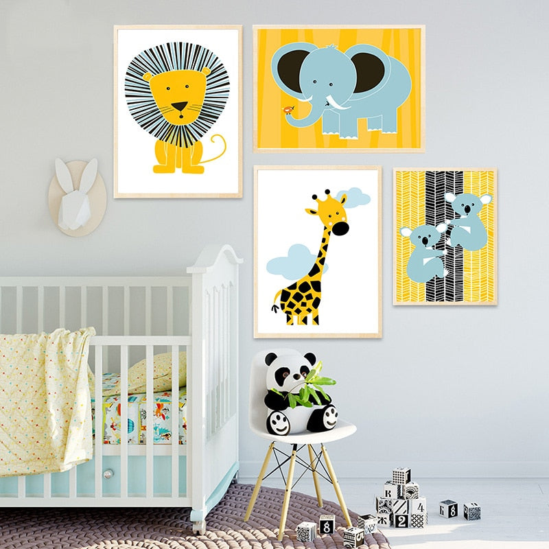 Yellow Safari Wall Art - 4 Seasons Home Gadgets