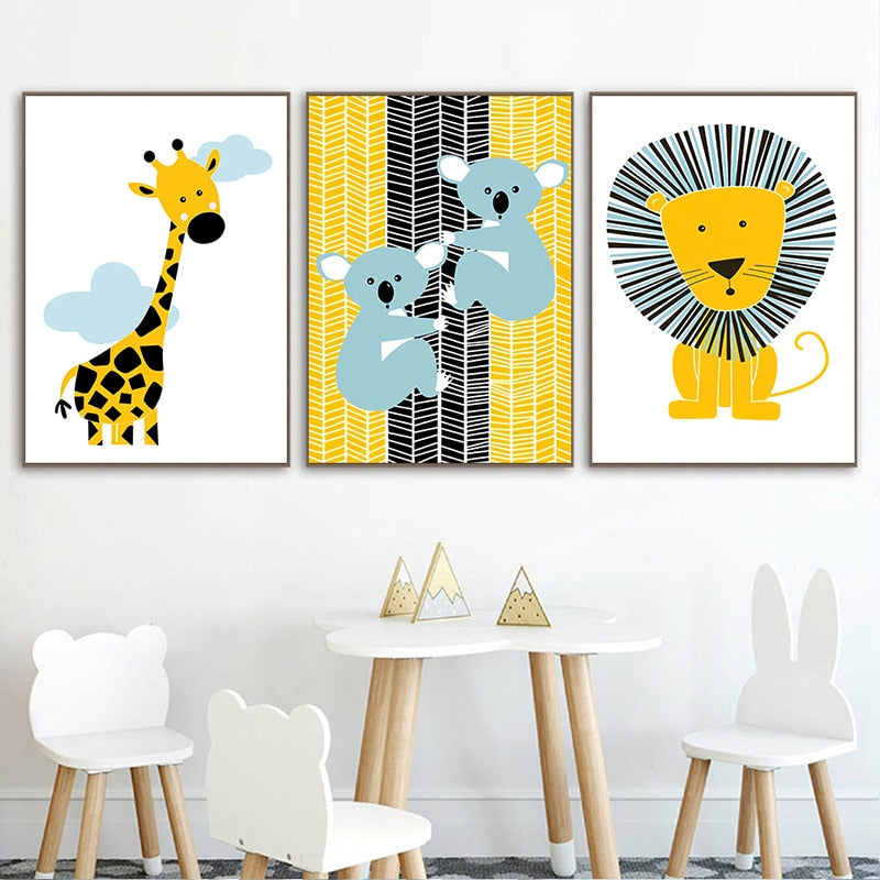 Yellow Safari Wall Art - 4 Seasons Home Gadgets