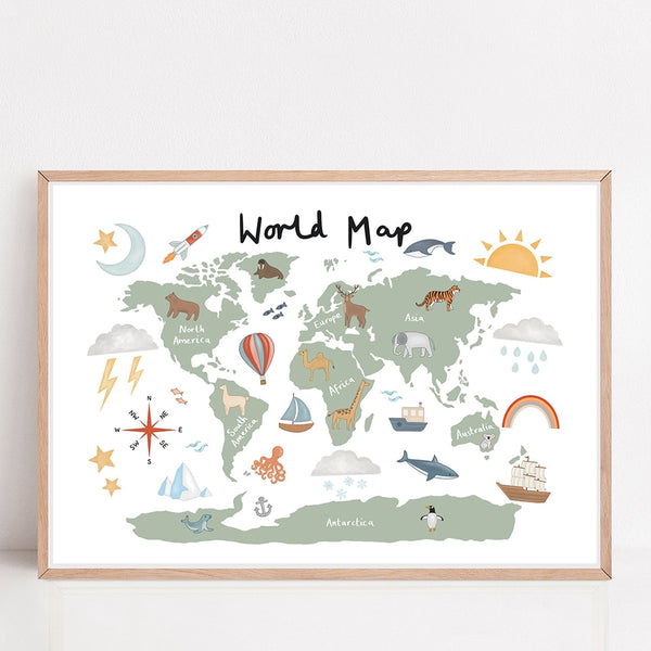 Around The World Map Wall Art - 4 Seasons Home Gadgets