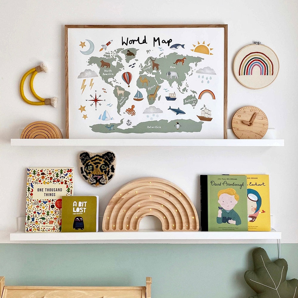 Around The World Map Wall Art - 4 Seasons Home Gadgets