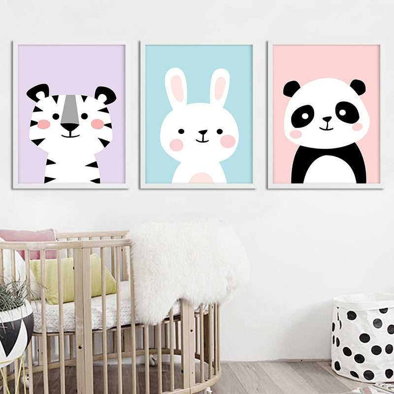 Pastel Colors Animal Portraits Set - 4 Seasons Home Gadgets